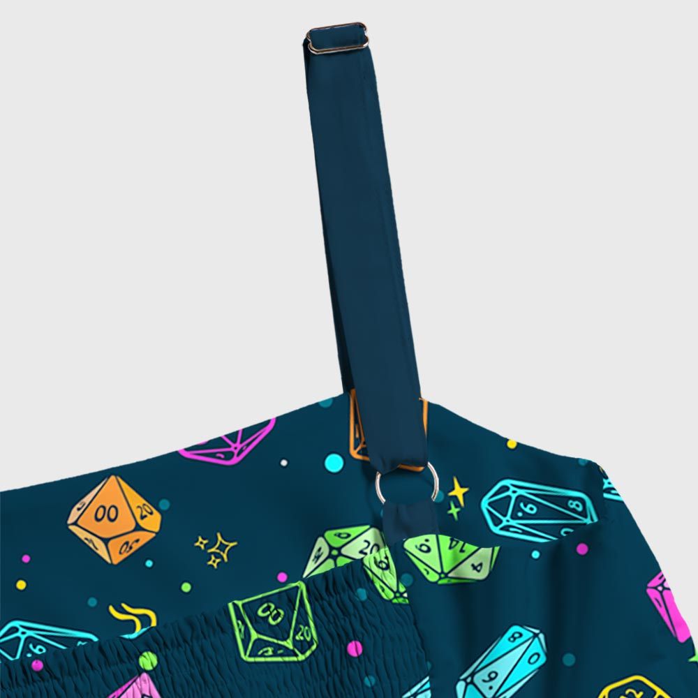 Colorful DND Dice RPG Geek Tiered Cami Maxi Dress