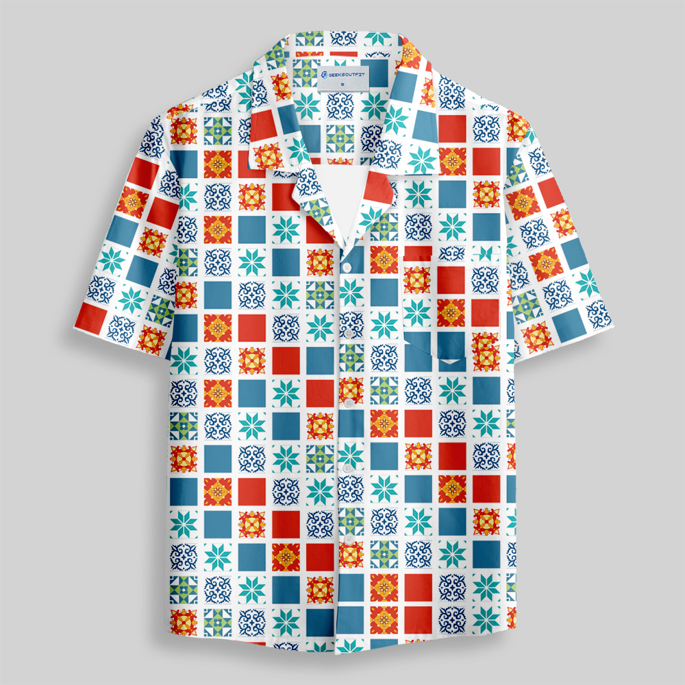 Play Grid Button Up Pocket Shirt