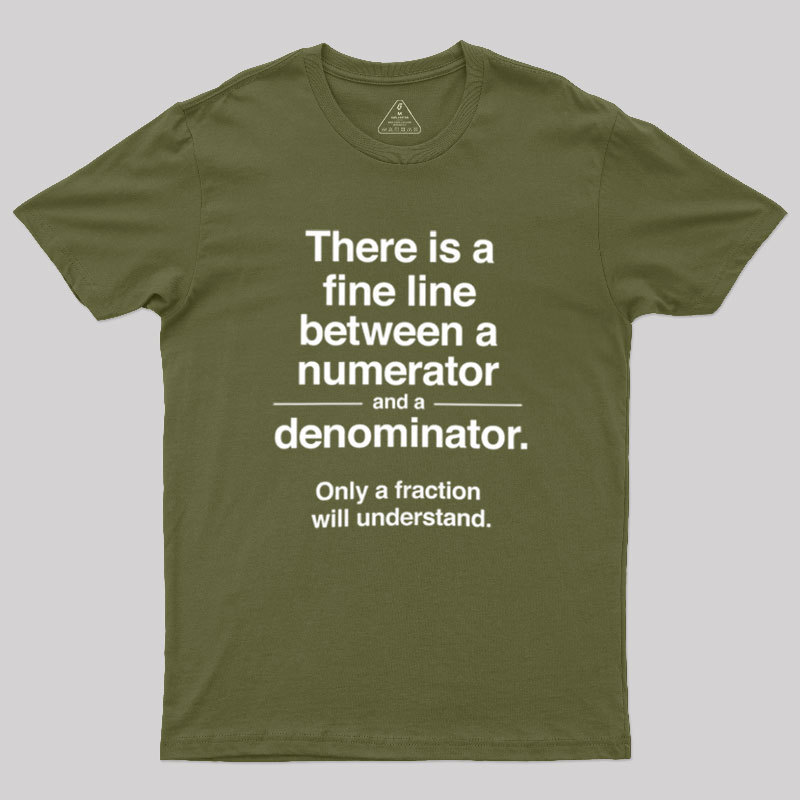 Funny Numerator Denominator Math Geek T-Shirt