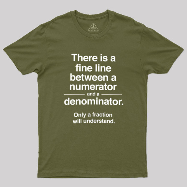 Funny Numerator Denominator Math Geek T-Shirt