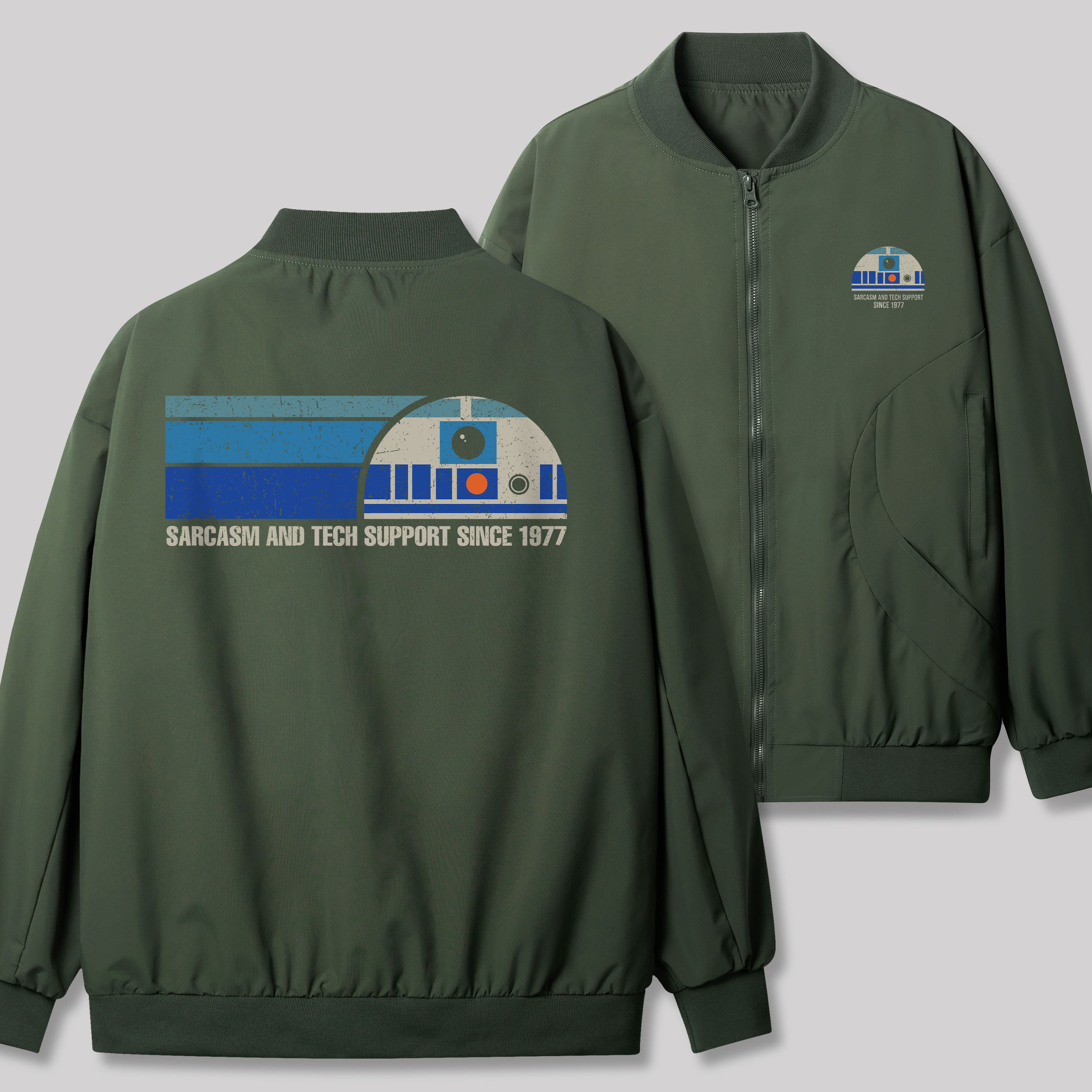 Providing Sarcasm and Tech Support Since 1977 Geek Classic Bomber Jacket