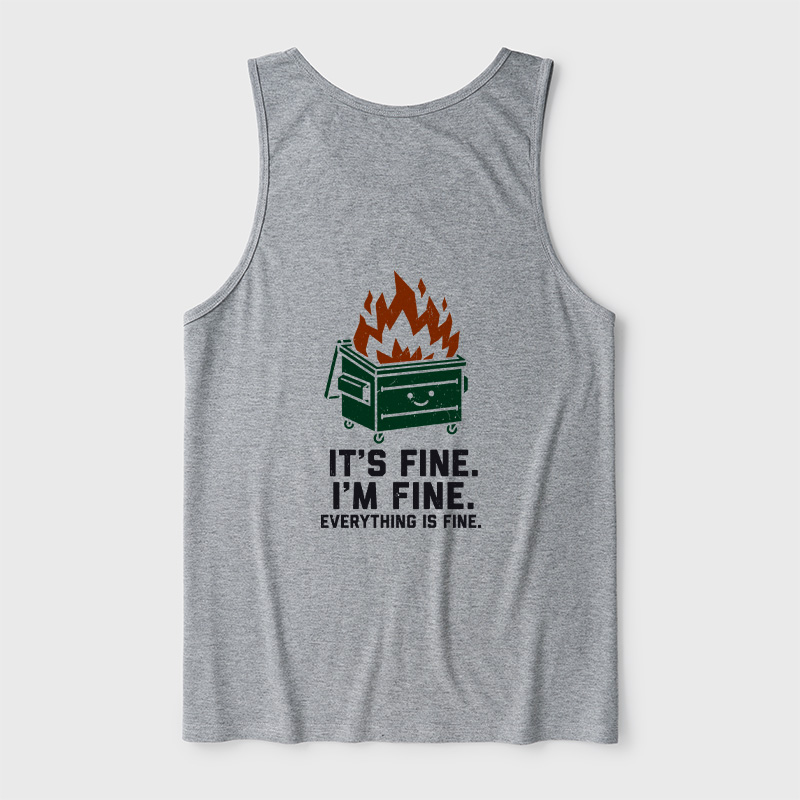 Everything Is Fine Dumpster Fire Ultra Soft Heather Tank