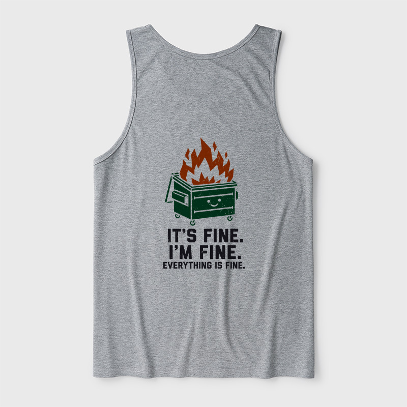 Everything Is Fine Dumpster Fire Ultra Soft Heather Tank