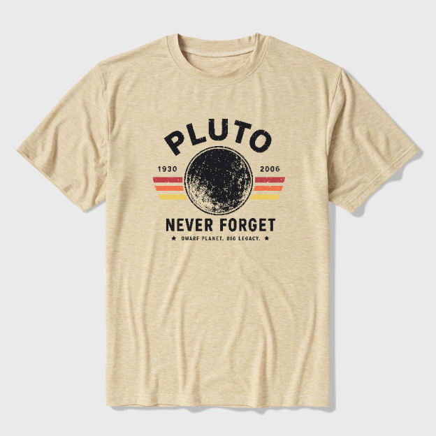 Never Forget Pluto Retro Style Ultra Soft Heather Tee