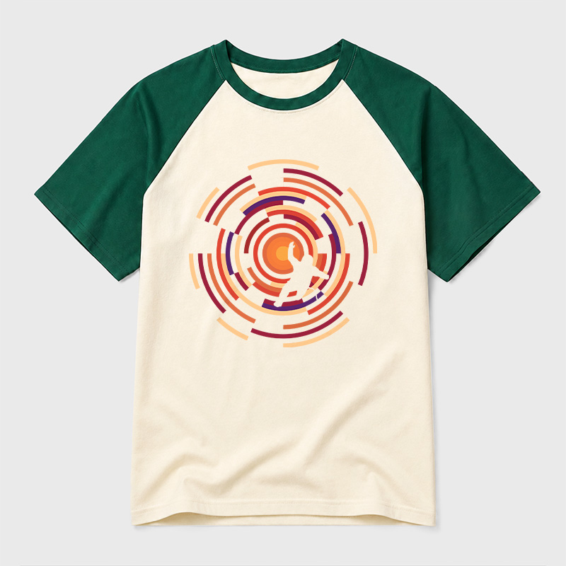 Adrift In Space Geek Retro Raglan T-Shirt