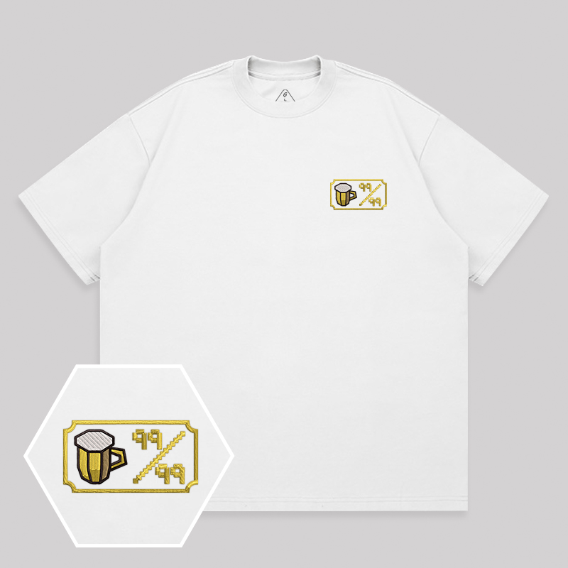 Personalized Pixel Skill 2 Geek Embroidered Unisex T-shirt