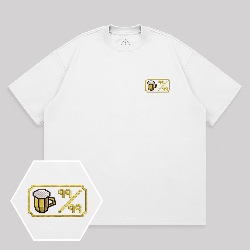 Personalized Pixel Skill 2 Geek Embroidered Unisex T-shirt