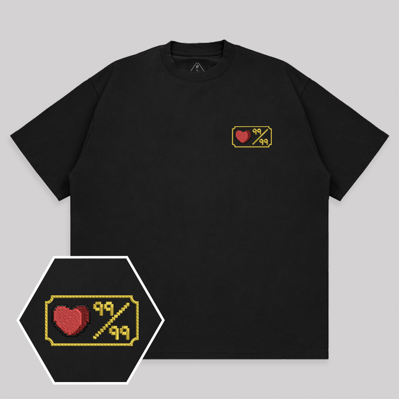 Personalized Pixel Skill 3 Geek Embroidered Unisex T-shirt