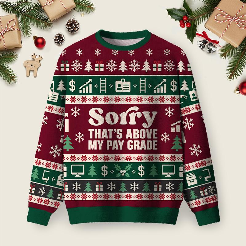 Pay Grade Ugly Christmas Fuzzy Fleece Sweatshirt