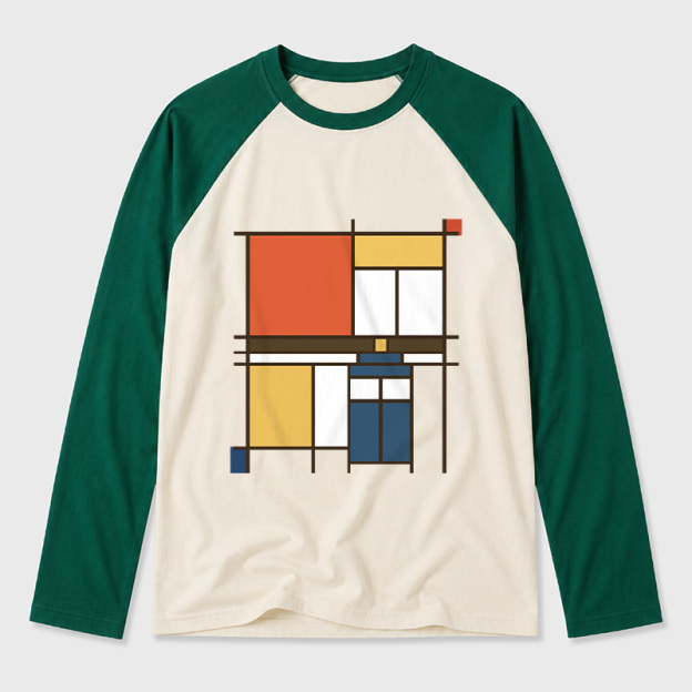 Mondrian Who Geek Retro Raglan Long-Sleeve Tee