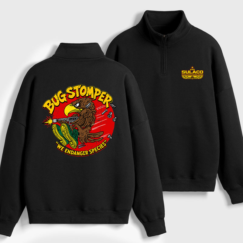 Bug Stomper Alien Geek Fleece Quarter-Zip Pollover