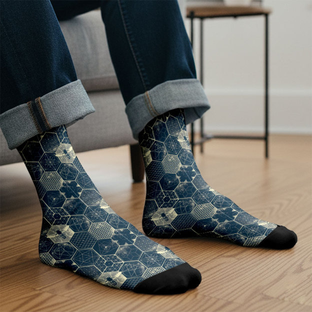 The Beauty of Mathematics Geometric Figures Men's Socks