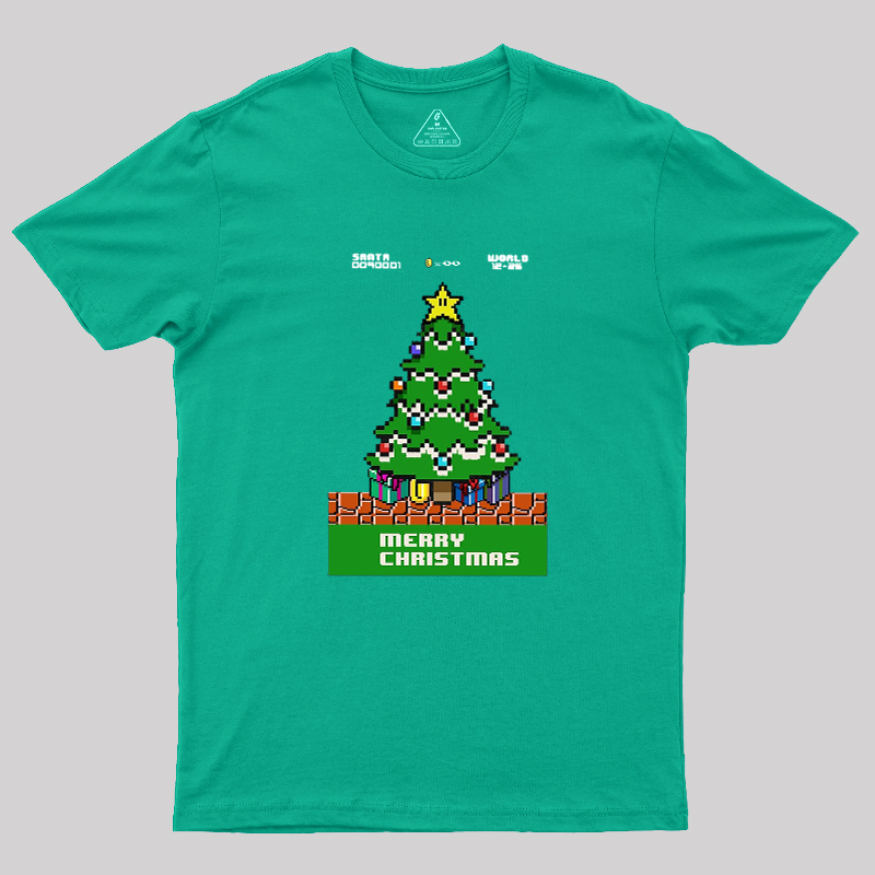 Pixel Merry Christmas Geek T-Shirt