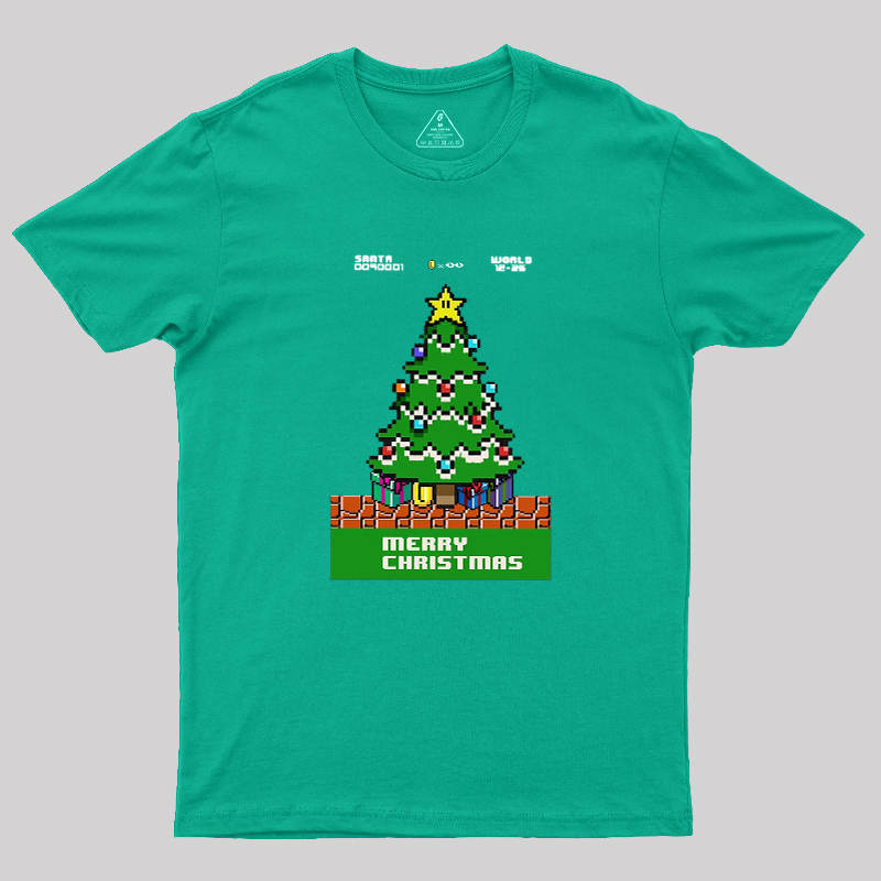 Pixel Merry Christmas Geek T-Shirt