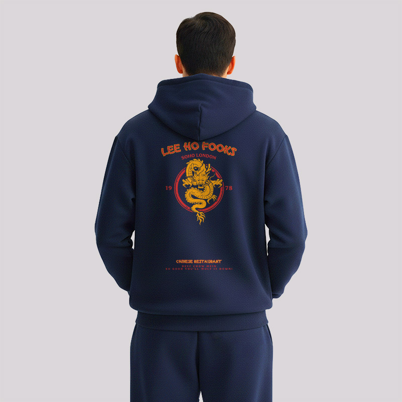 Lee Ho Fooks Vintage Front and Back Printed Geek Fleece Hoodie Set