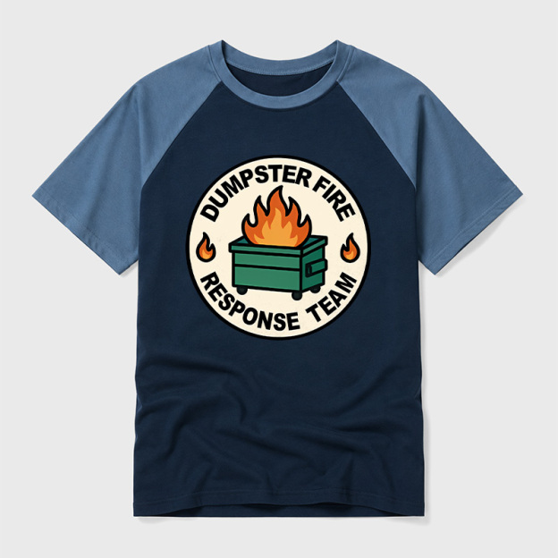 Dumpster Fire Response Team Geek Retro Raglan T-Shirt