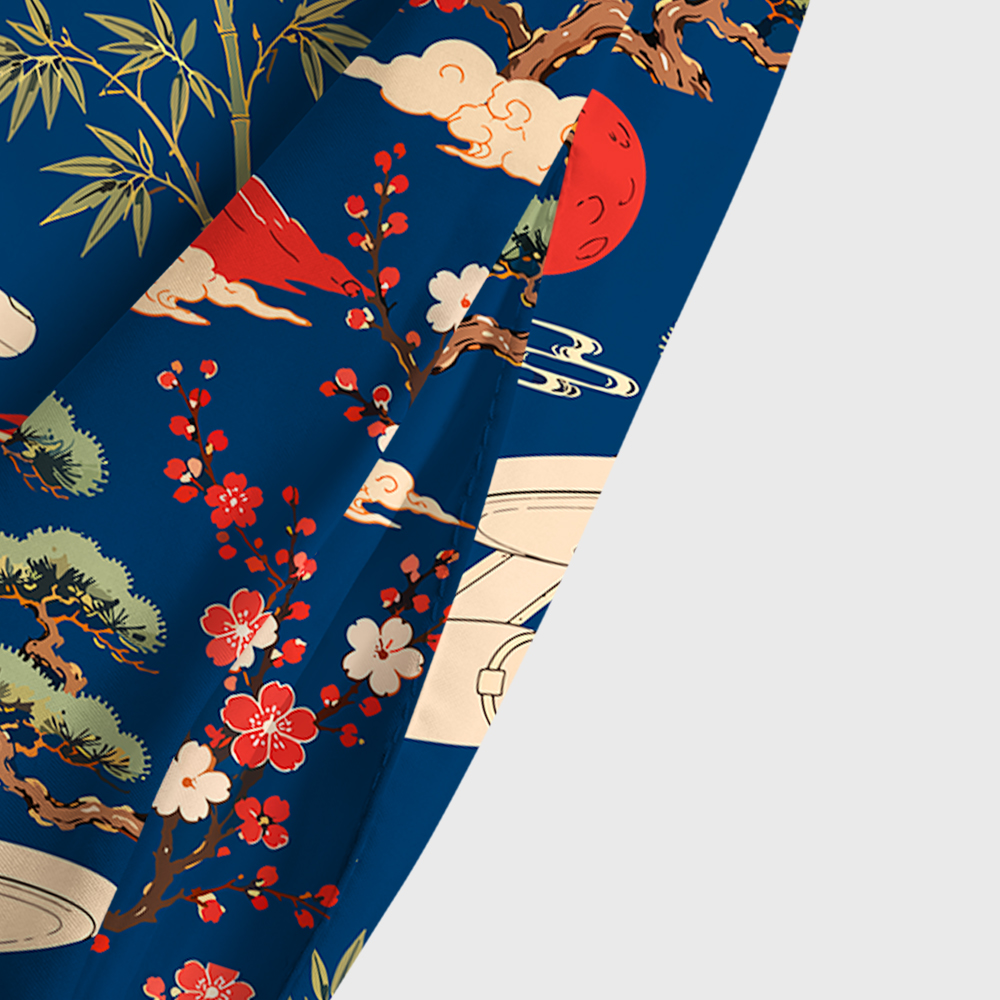 Sci-Fi Spaceship Ukiyo-e Style Geek Tiered Cami Maxi Dress