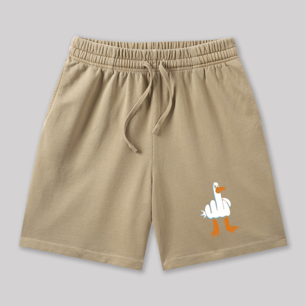 Rude Seagull Design Funny Geeky Washed Shorts