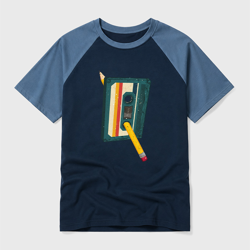 Retro Cassette Geek Retro Raglan T-Shirt