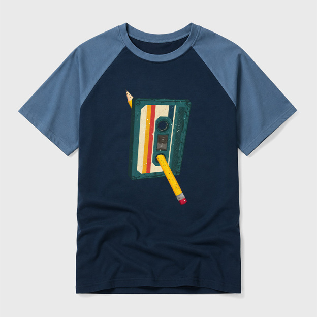 Retro Cassette Geek Retro Raglan T-Shirt