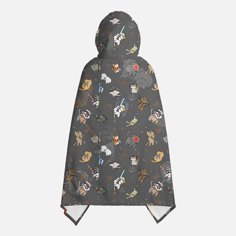Tie The Fighter Cat Funny Flannel Cloak
