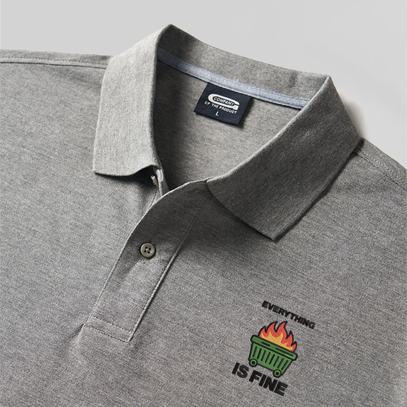 Everything’s on Fire Geek Embroidered Polo Shirts