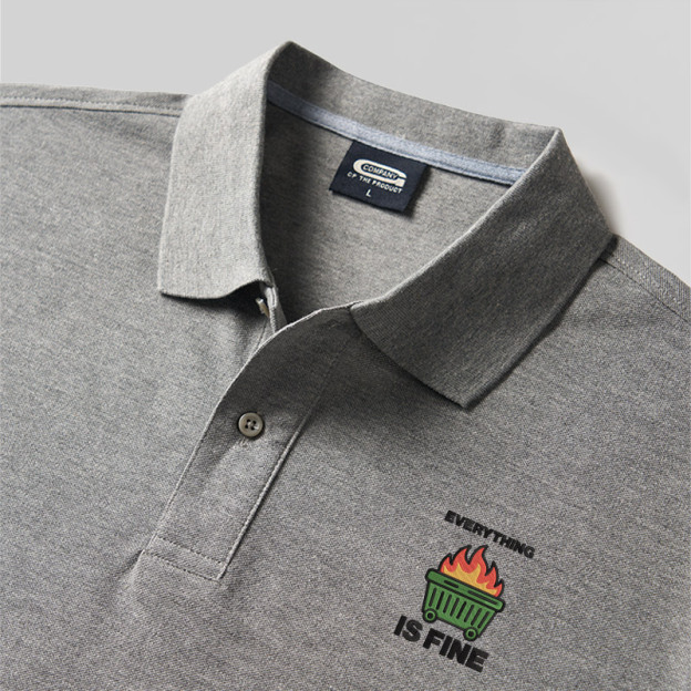 Everything’s on Fire Geek Embroidered Polo Shirts