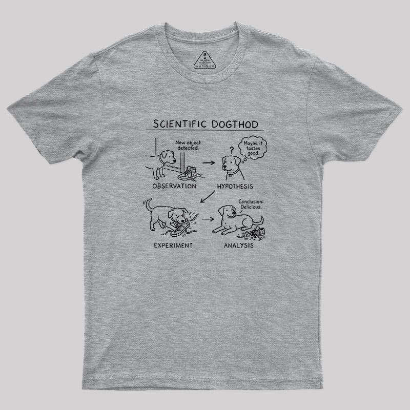 Scientific Dogthod Canine Research Method Geek T-Shirt