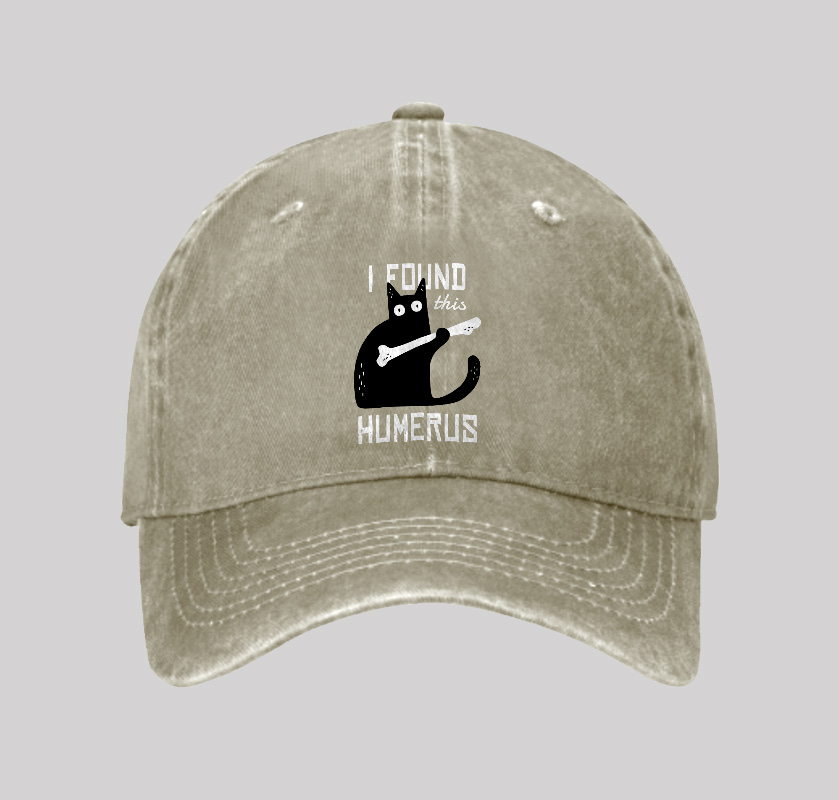 Cat With A Bone Washed Vintage Baseball Cap