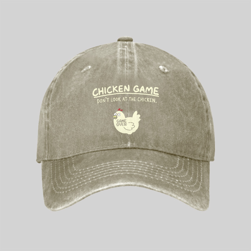 Chicken Game Washed Vintage Baseball Cap