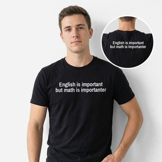 Math Is Importanter Front and Back Printed T-Shirt