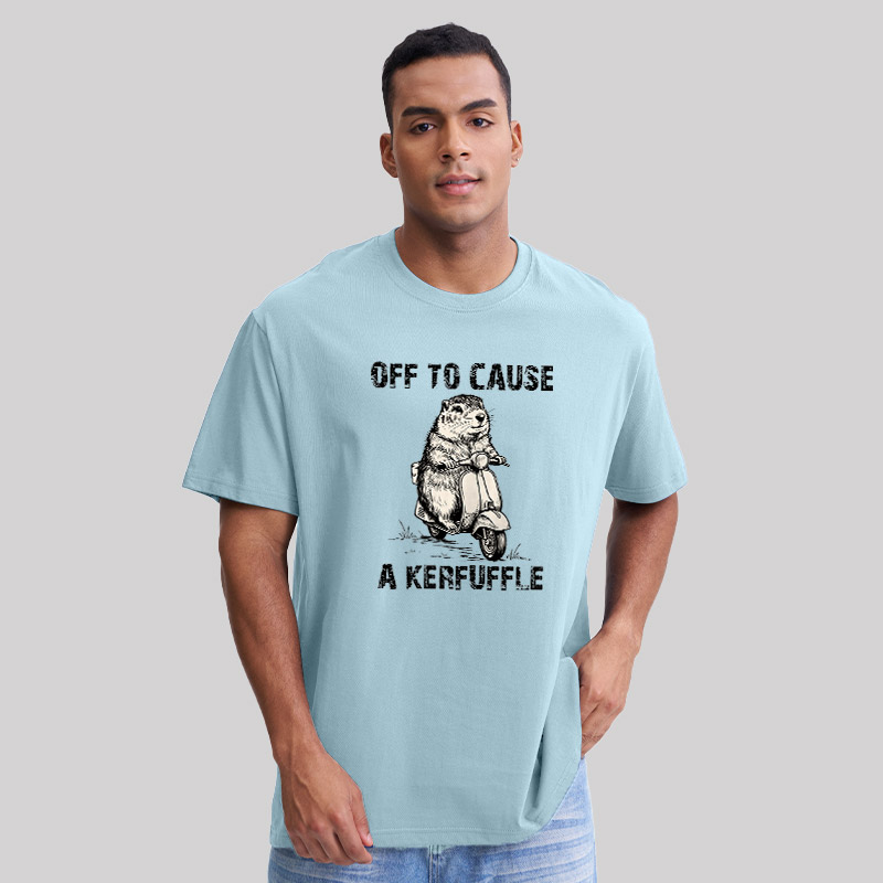 Retro Animal Scooter Mischief Graphic Geek T-Shirt