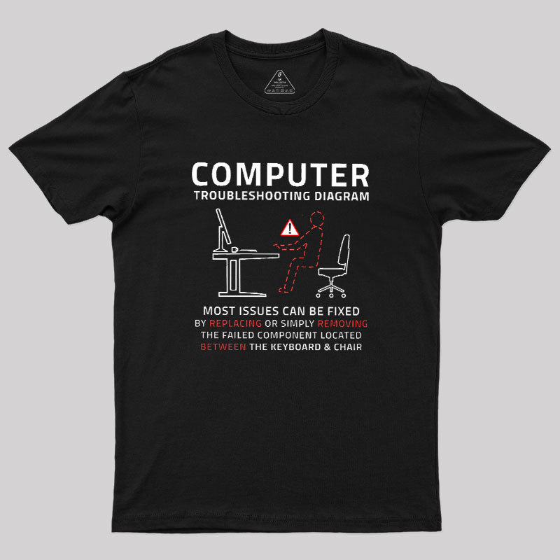 Computer Troubleshooting Diagram Geek T-Shirt