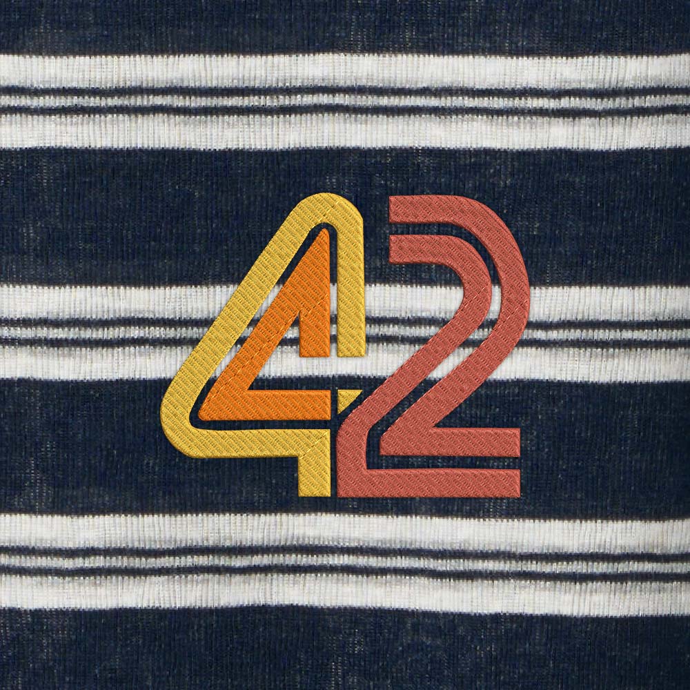 42 Geek Lycra Striped Embroidered Long-Sleeve Shirts