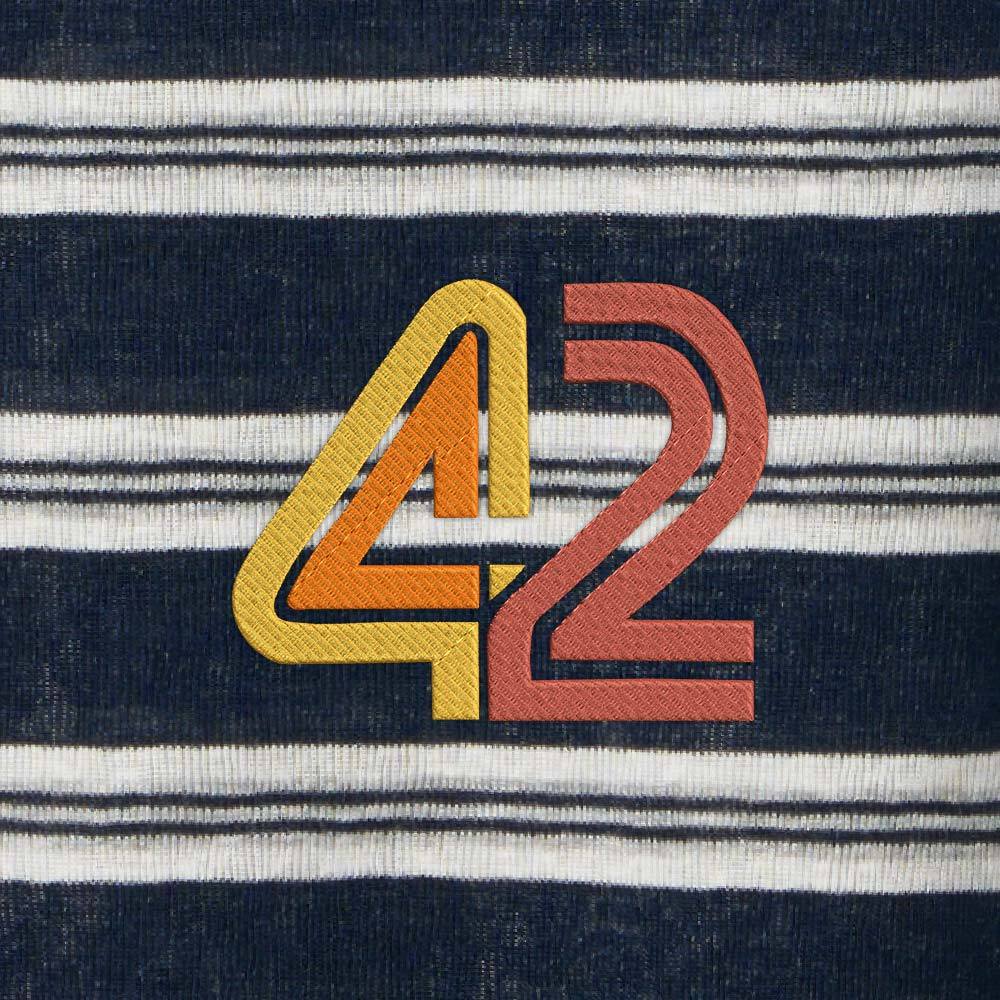 42 Geek Lycra Striped Embroidered Long-Sleeve Shirts
