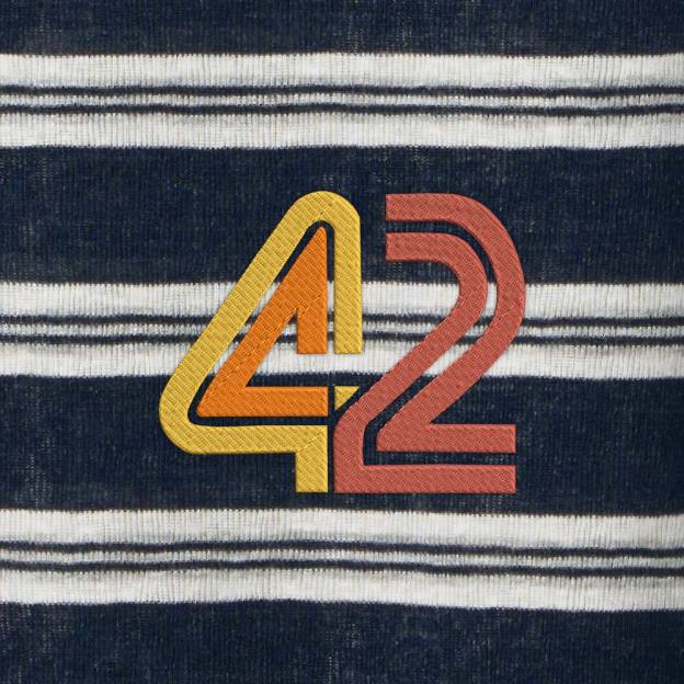 42 Geek Lycra Striped Embroidered Long-Sleeve Shirts