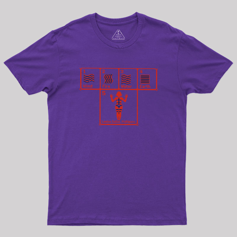 Wind Fire Water Earth Geek T-Shirt