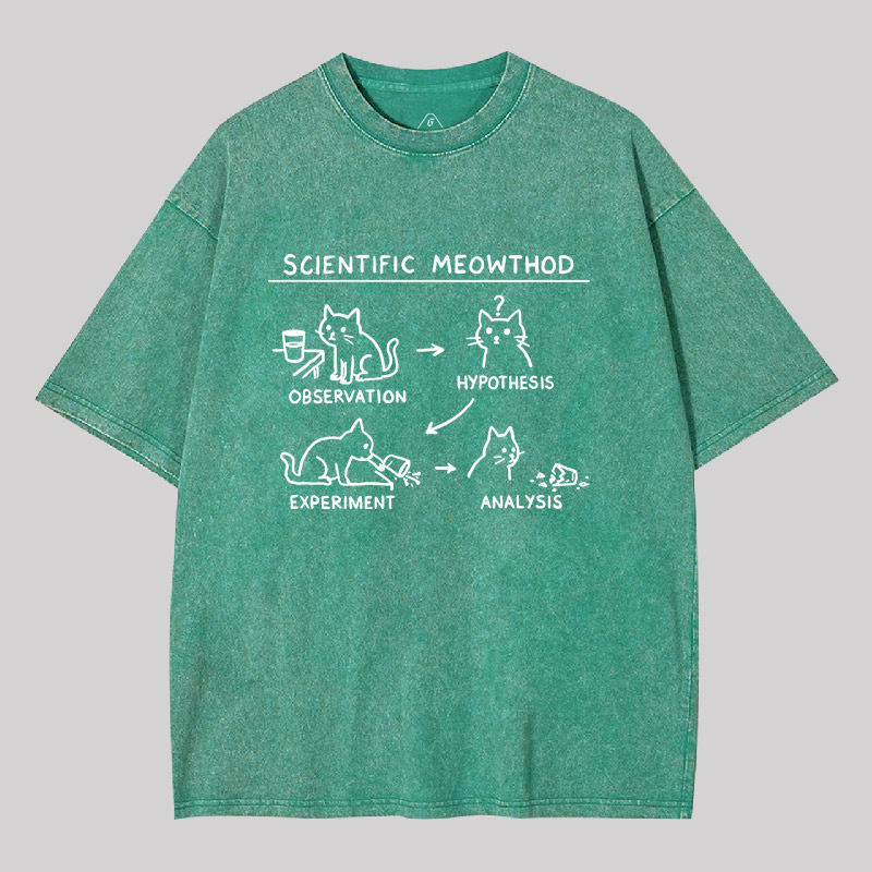 Scientific Meowthod Geek Washed T-shirt