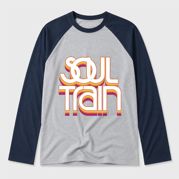 Vintage Soul Train Geek Retro Raglan Long-Sleeve Tee