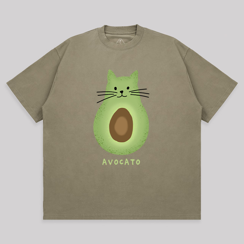 Avocato Cat Avocado Pun Unisex Oversized T-shirt