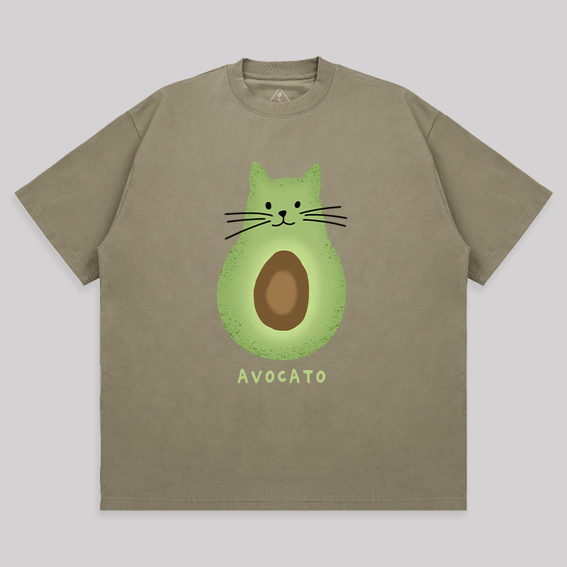 Avocato Cat Avocado Pun Unisex Oversized T-shirt
