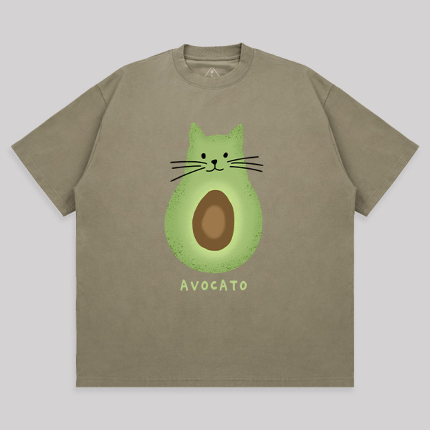 Avocato Cat Avocado Pun Unisex Oversized T-shirt