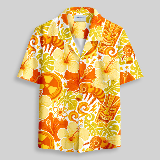 Rad-Beech Hawaiian Button Up Pocket Shirt