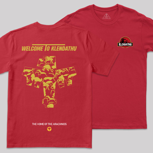 The Home Of The Arachnids Front and Back Printing Geek T-Shirt