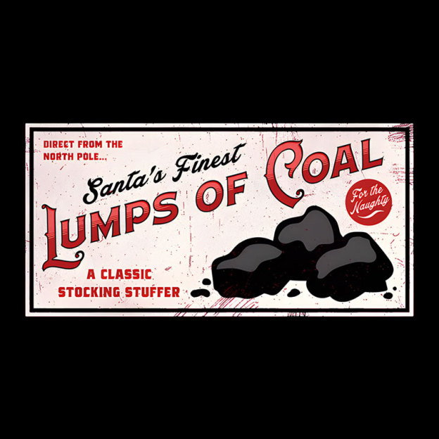 Santa's Coal Vintage Ad Geek T-Shirt