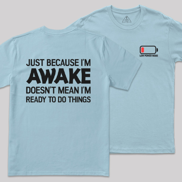 Low Power Mode Front and Back Printed Geek T-Shirt