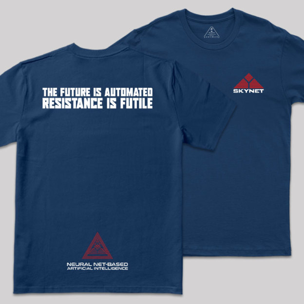 Skynet Front And Back Printing Geek T-Shirt