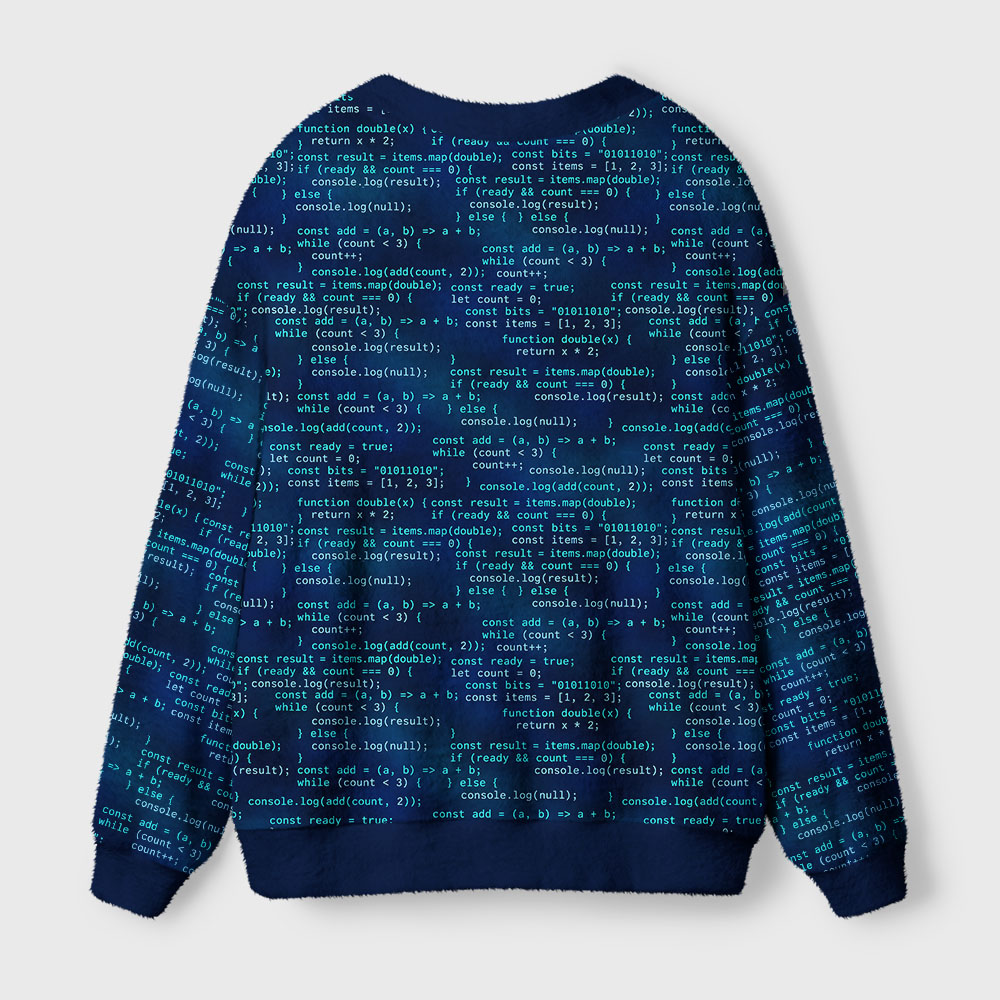 Blue Code Matrix Seamless Geek Ugly Cardigan Sweaters