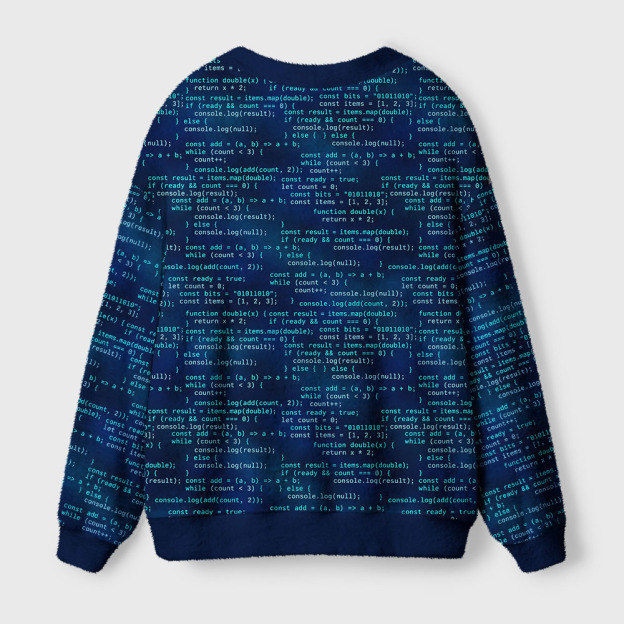 Blue Code Matrix Seamless Geek Ugly Cardigan Sweaters