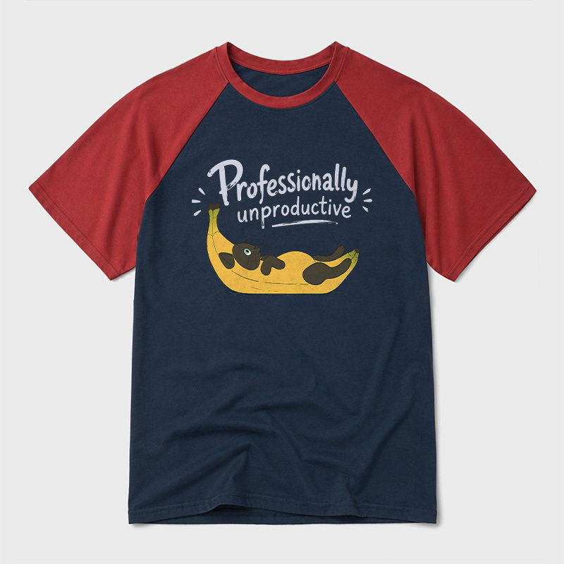 Professionally unproductive Geek Retro Raglan T-Shirt